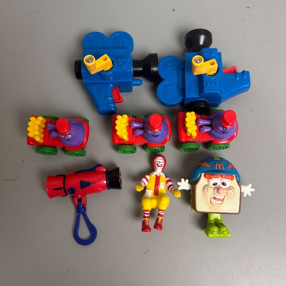 Vintage McDonalds Happy Meal Toy Lot Grimace Ronald McDonald Mac Tonight 8pc